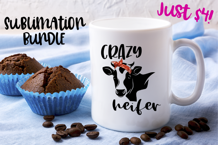SPVinyl Crazy Heifer Cow Sublimation Design Bundle
