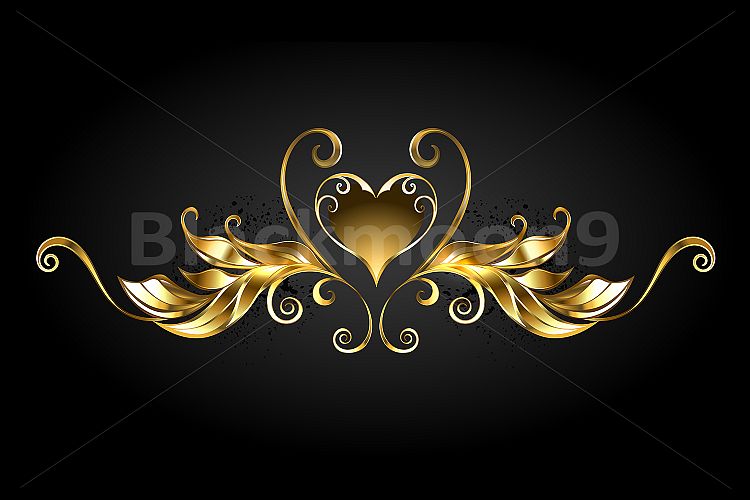 Gold Frame Scroll with Heart