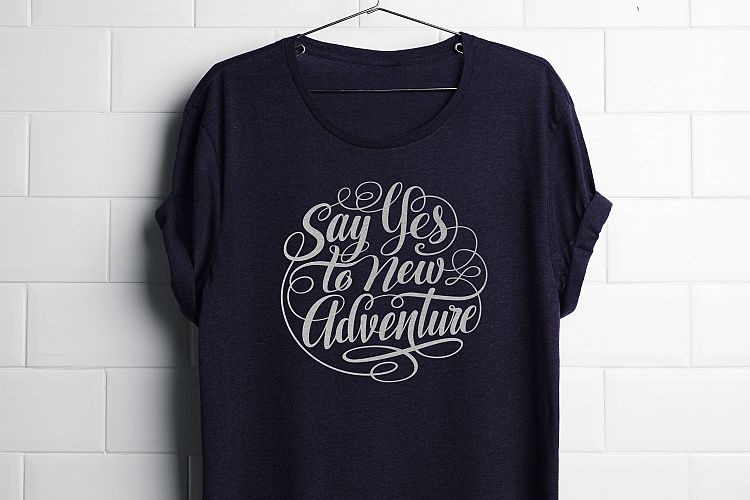 Say Yes to New Adventure Lettering in Round Shape SVG