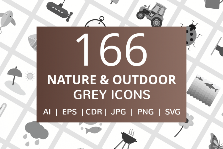 166 Nature   Outdoor Flat Greyscale Icons