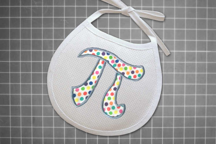 Math Pi Symbol Applique Embroidery Design