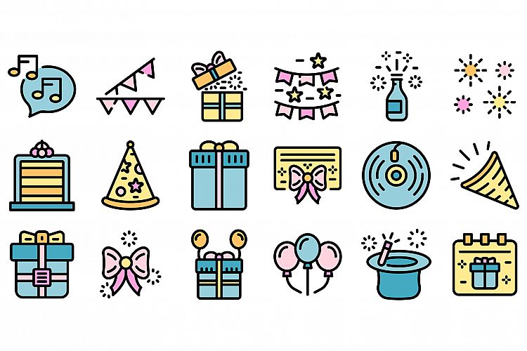 Surprise icons set vector flat example image 1