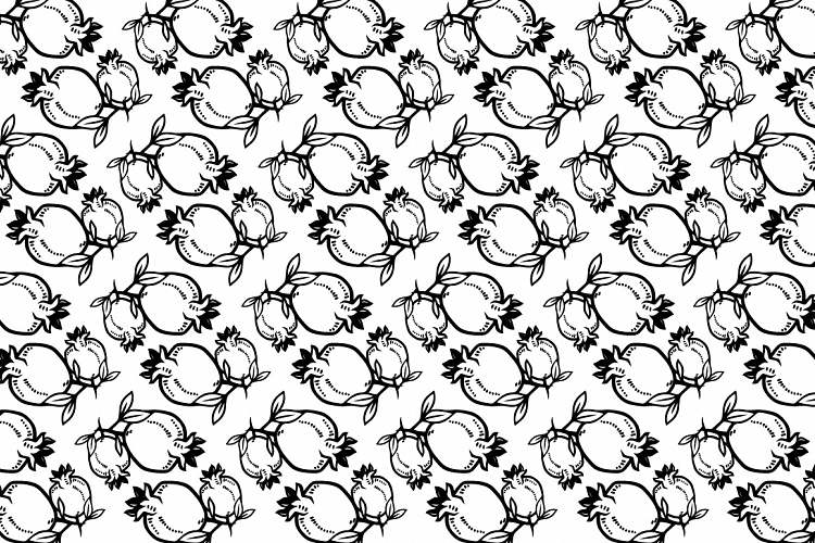 pomegranate line art pattern