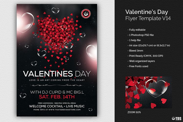 Valentines Day Flyer Template V14 (48910) | Flyers | Design Bundles
