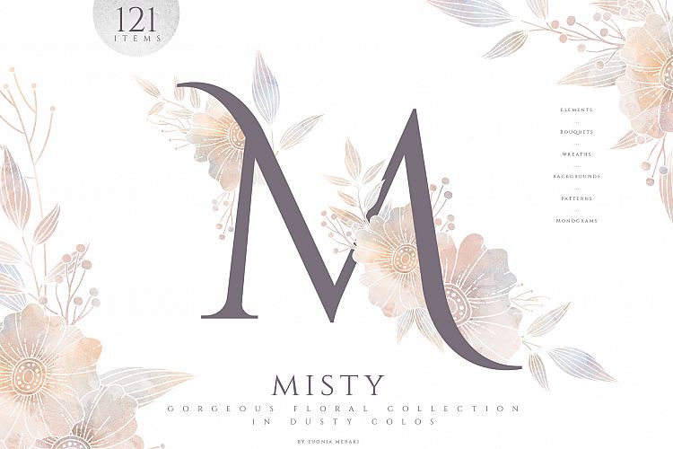 MISTY - Beautiful Dusty Floral Graphics