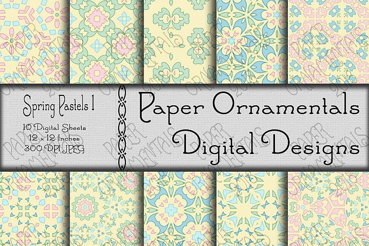 Spring Pastels Digital Paper For Crafts   Background