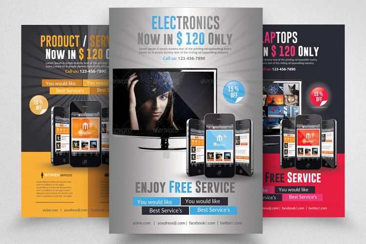 3 Layout Technology Product Promotion Flyer