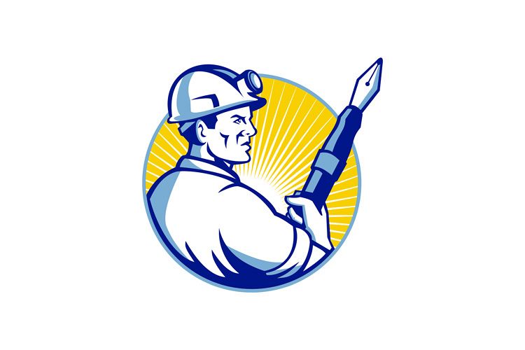 Coal Miner Fountain Pen Mascot