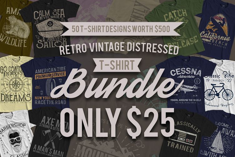 50 Retro Vintage T-Shirt Designs
