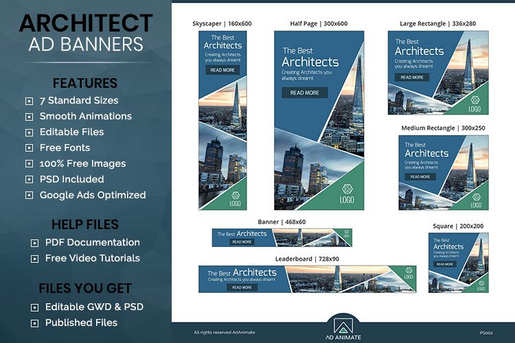 Architect Animated Ad Banner Template -PS002