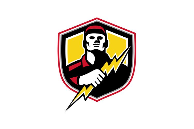 Electrician Thunderbolt Crest Mascot