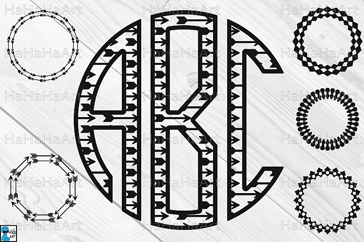 Arrow Circle Monogram Alphabet - Clip art Cutting Files 46c