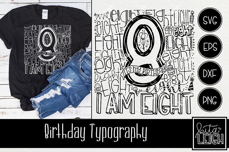 Eighth Birthday Typography