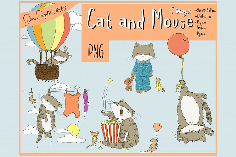 Cat and Mouse | Clip Art Illustrations PNG