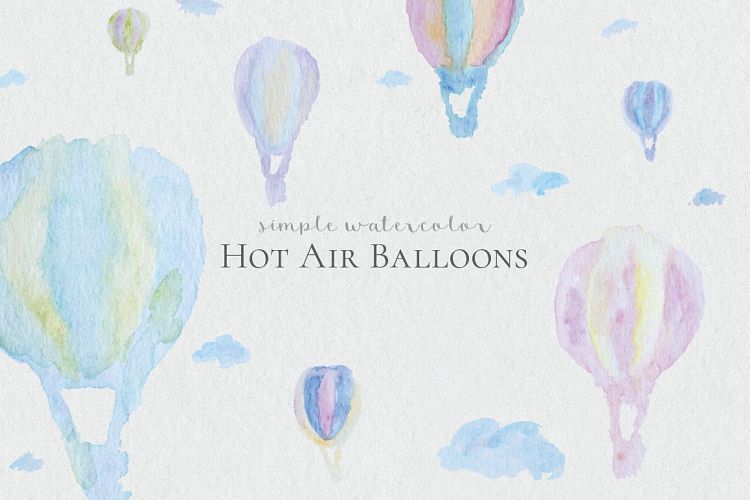 Watercolor Hot Air Balloons
