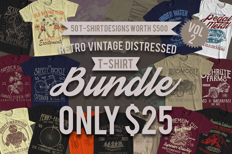 50 Retro Vintage T-Shirt Designs VOL 2