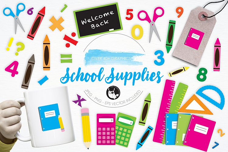 School Supplies graphics and illustrations