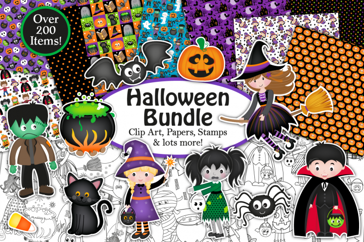 Halloween bundle, Halloween graphics & Illustrations