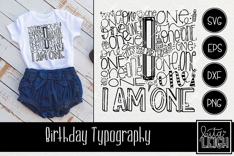 First Birthday Typography