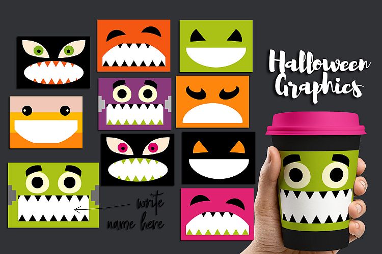 Halloween Party Name Tags Clipart Graphics