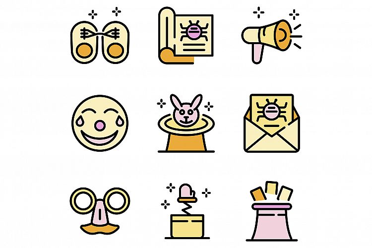 Hoax icons set vector flat example image 1