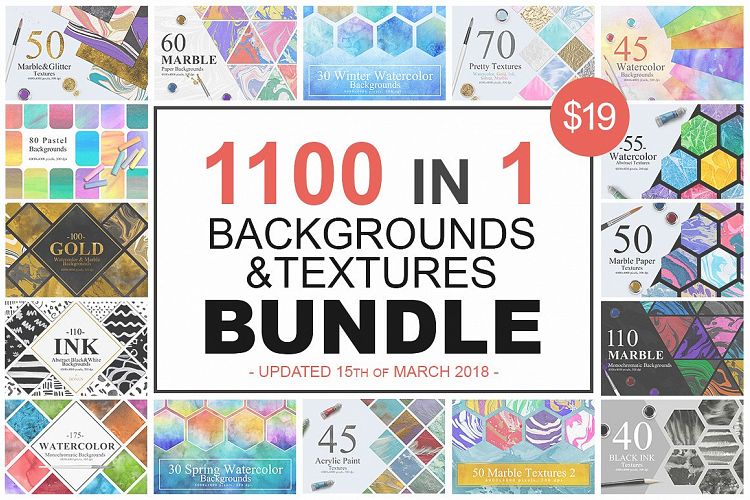 1100 Artistic Backgrounds Bundle