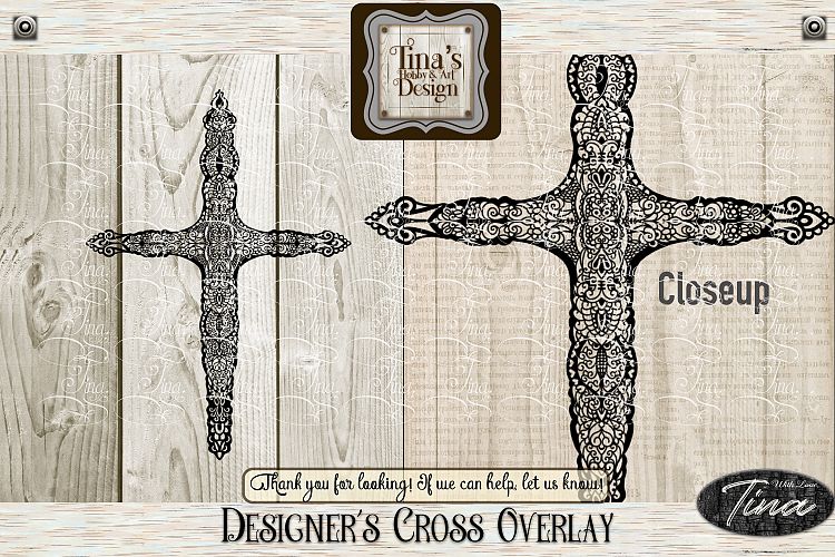 Designer Overlay Cross Doily Zentangle Christian 101418CROSS