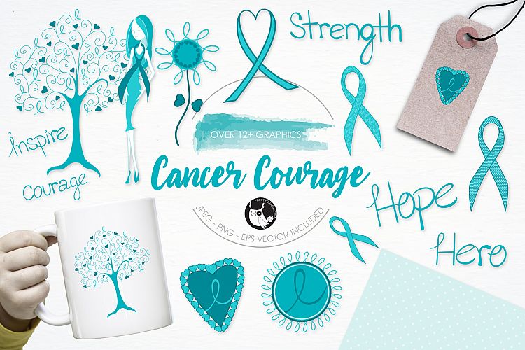 Cancer Courage graphics and illustrations