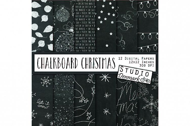 Chalkboard Christmas Digital Paper
