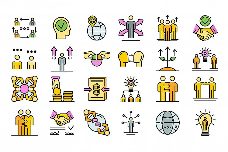 Business cooperationicons vector flat example image 1