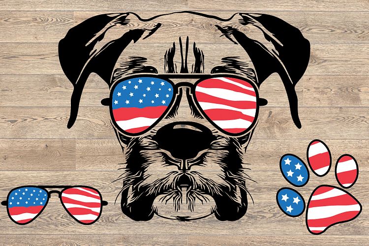 Download Boxer Dog USA Flag Glasses Paw SVG paw 868S (108232 ...