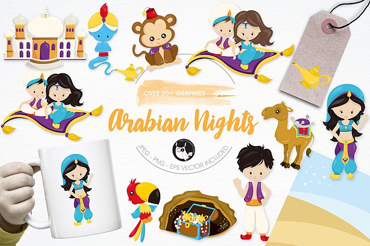 Arabian Nights graphics and illustrations