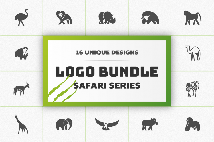 16 Safari Animals Logo Bundle