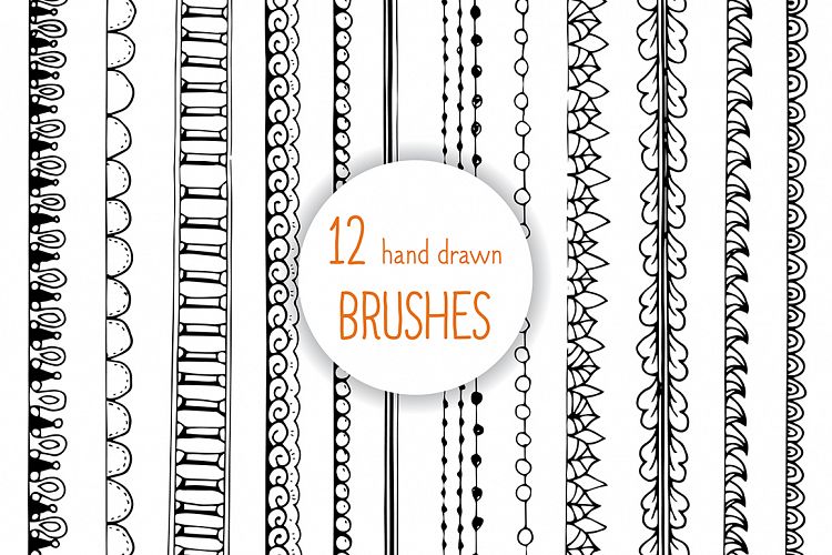 12 DOODLE Hand drawn AI brushes