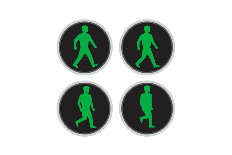 Traffic Light Man Walk Cycle Sequence