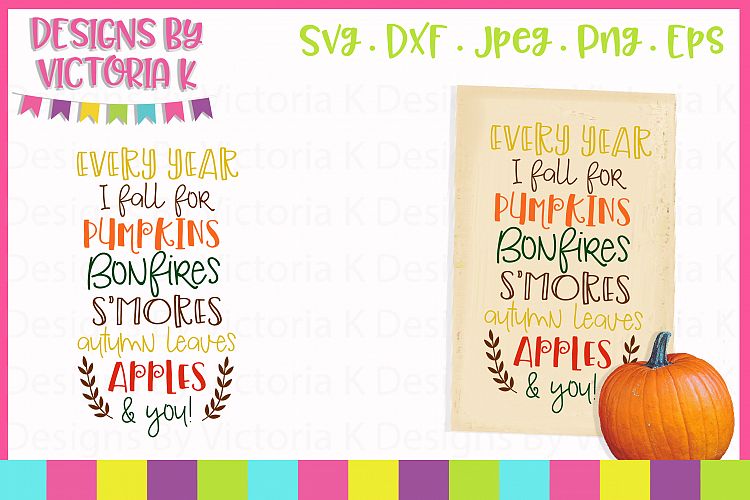Every year I fall for pumpkins, bonfires, smores, SVG, DXF