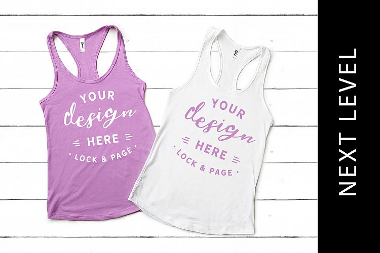 Lilac Next Level 1533 Mockup Vest Tank Top Racerback