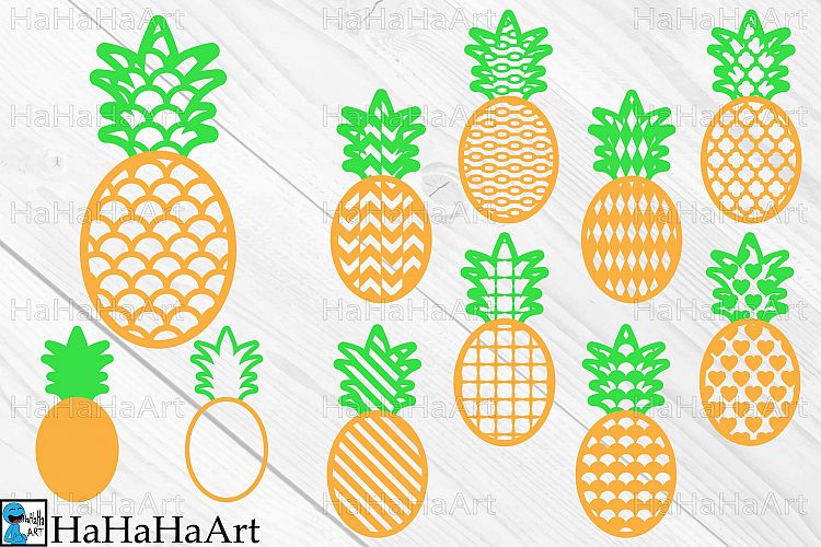 Pineapple Monogram - Clip art / Cutting Files - 50c