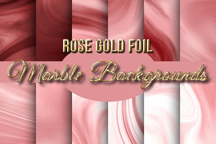 Rose Gold Foil Marble Backgrounds