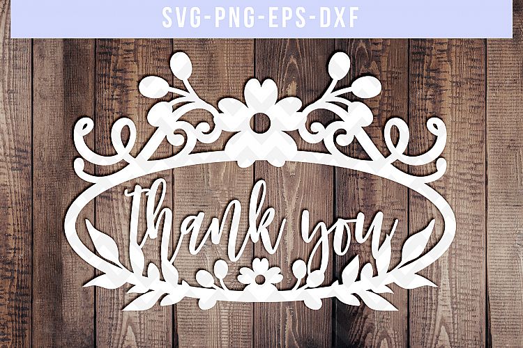Thank you SVG Cut File, Wedding Decor Template, DXF EPS PNG