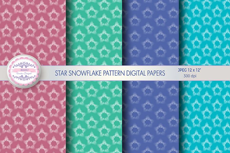 STAR SNOWFLAKE PATTERN DIGITAL PAPERS