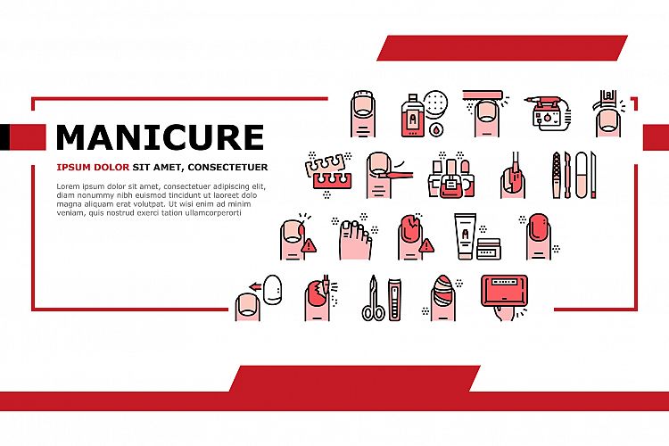 Manicure And Pedicure Landing Header Vector example image 1