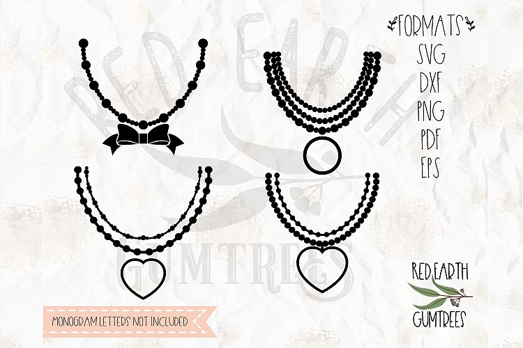 Monogram Necklace bundle in SVG,DXF,PNG, EPS formats