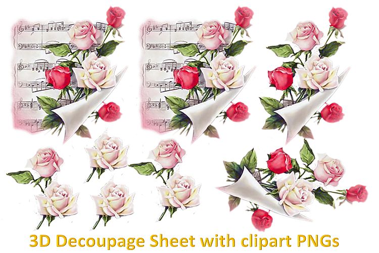 Download Free Illustrations Download Floral Decoupage Sheet Or Collage Sheet Printable And Pngs Free Design Resources