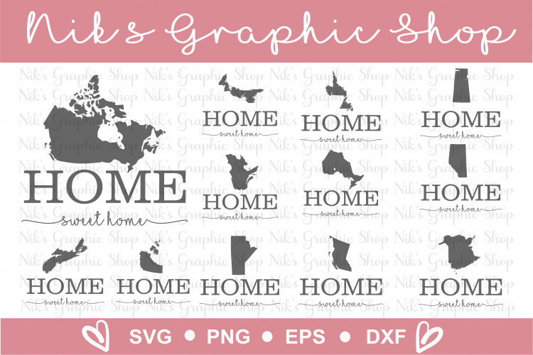 Home Svg, Canada Svg, Canadian Silhouette Svg, Home Sign