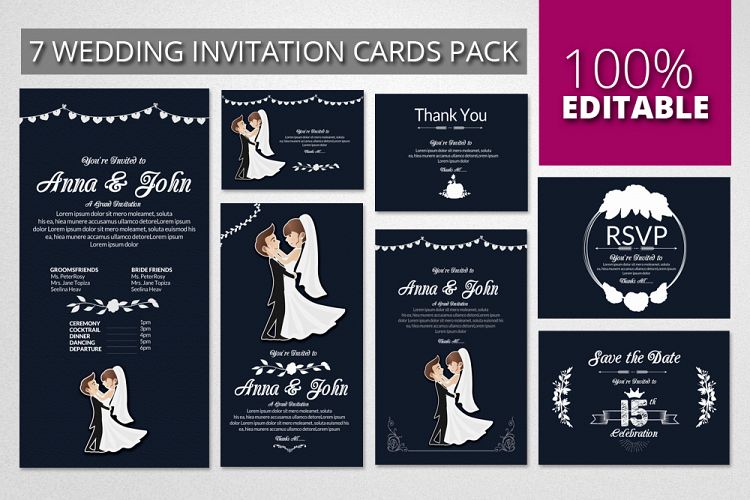 Wedding Invitation Cards Pack