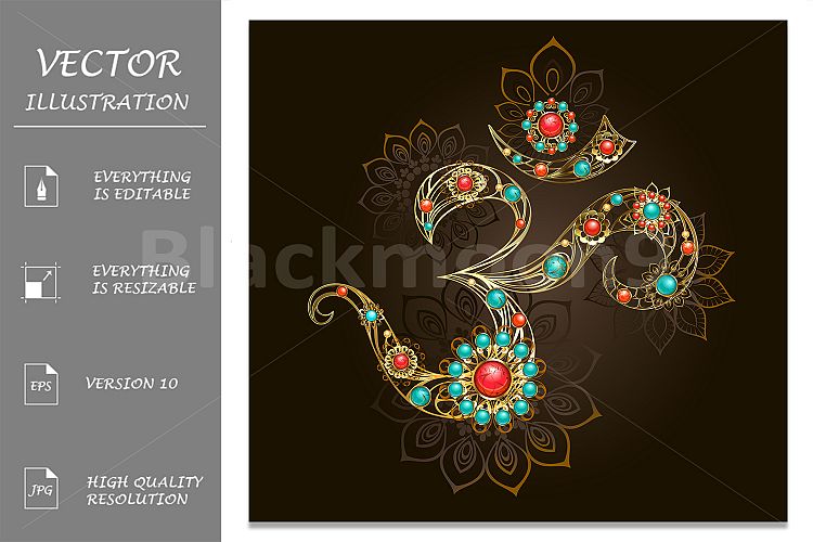 Symbol of Om with Turquoise