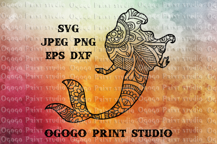 Download Mermaid SVG, Mandala svg, Zentangle SVG, Cricut cut file