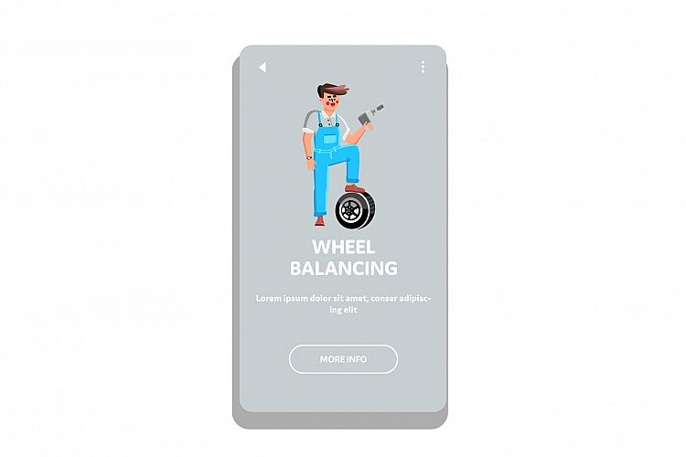 Wheel Balancing Examination And Fix Worker Vector