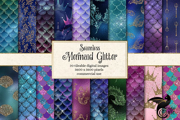Mermaid Glitter Digital Paper